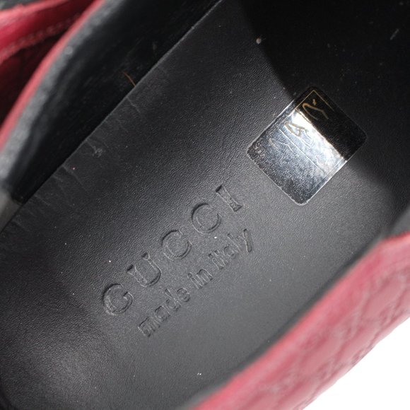 Gucci Microguccissima Leather Slip On Burgundy Slip On Sneakers 10 Red Shoes - Picture 4 of 7